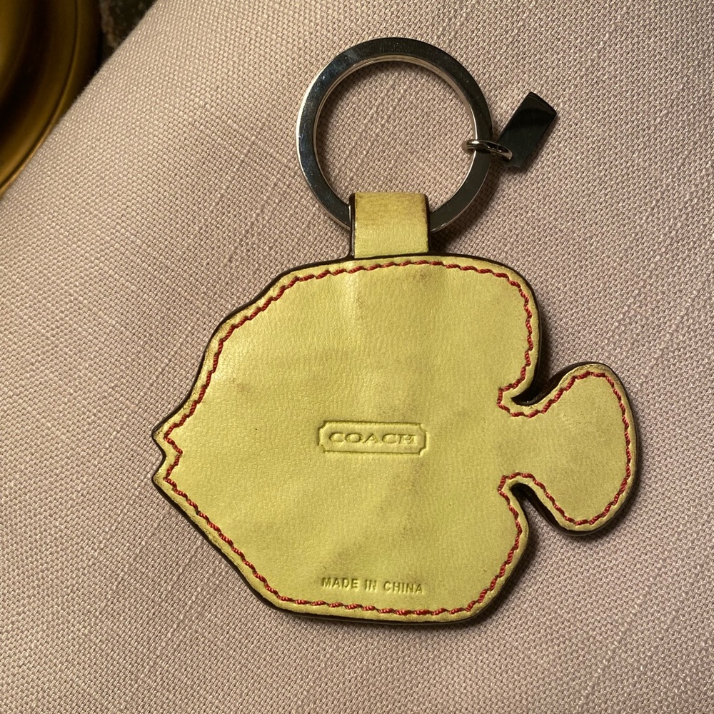 Coach Fish Keychain in Yellow and Blue - Picture 2 of 2